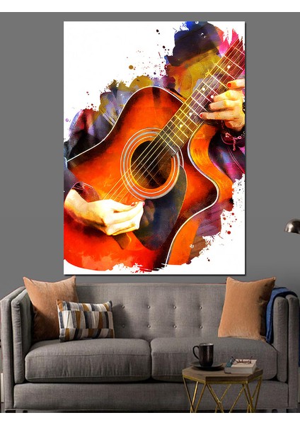 Akustik Gitar Dekoratif Kanvas - Mdf Ahşap Tablo fırsatları