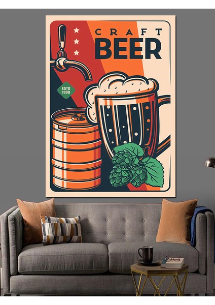 Fıçı Bira Dekoratif Kanvas - Mdf Ahşap Tablo