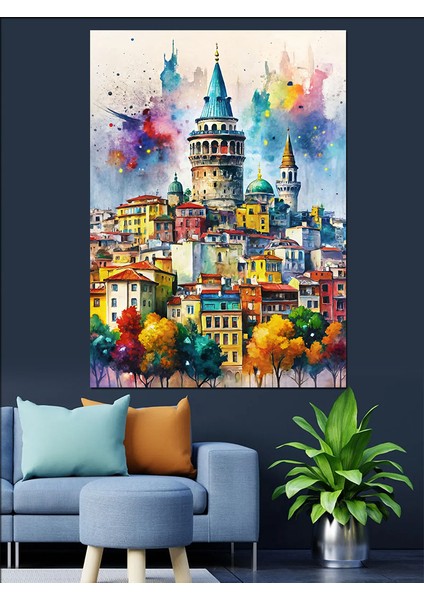 Galata Kulesi Istanbul Dekoratif Kanvas - Mdf Ahşap Tablo