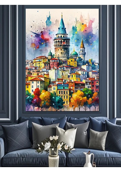 Galata Kulesi Istanbul Dekoratif Kanvas - Mdf Ahşap Tablo modelleri