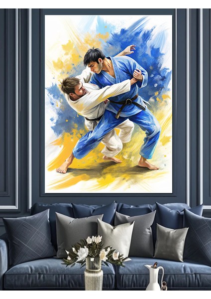 Jiu Jitsu Bjj Sporu Dekoratif Kanvas - Mdf Ahşap Tablo
