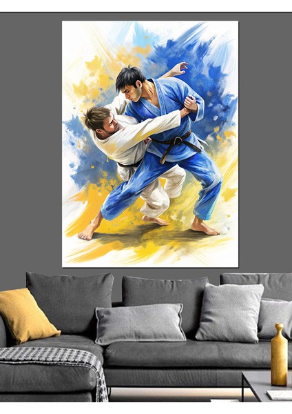 Jiu Jitsu Bjj Sporu Dekoratif Kanvas - Mdf Ahşap Tablo