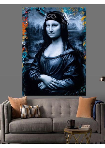 Mona Lisa Fan Art Dekoratif Kanvas - Mdf Ahşap Tablo