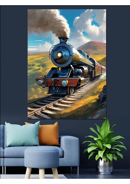 Retro Tren Dekoratif Kanvas - Mdf Ahşap Tablo fırsatları