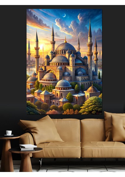 Tarihi Cami Dekoratif Kanvas - Mdf Ahşap Tablo