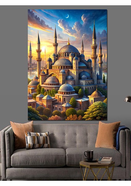 Tarihi Cami Dekoratif Kanvas - Mdf Ahşap Tablo fırsatları
