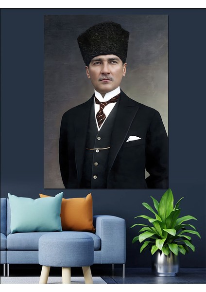 Mustafa Kemal Atatürk Dekoratif Kanvas - Mdf Ahşap Tablo