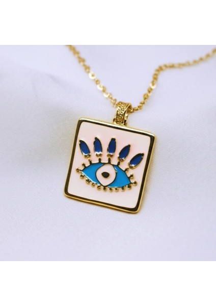 Turkuaz Evil Eye Çelik Kolye Tasarım fırsatları