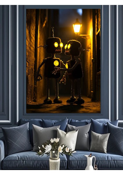 Arkadaş Robotlar Dekoratif Kanvas - Mdf Ahşap Tablo fiyatları