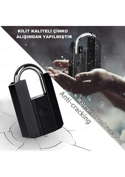 Parmak Izle Açılan Hava Şartlarına Uyumlu Çinko Alışım Akıllı Asma Kilit modelleri