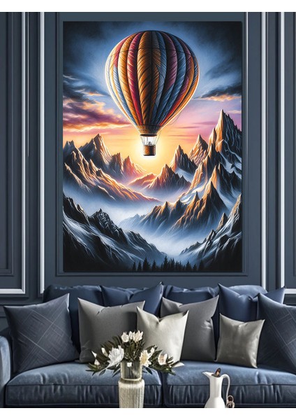 Uçan Balon Dekoratif Kanvas - Mdf Ahşap Tablo