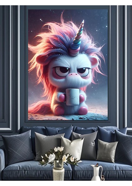 Yavru Unicorn Dekoratif Kanvas - Mdf Ahşap Tablo
