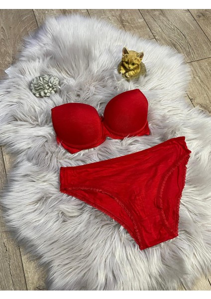 Kırmızı Destekli Kadın Iç Çamaşır Takımı fiyatları