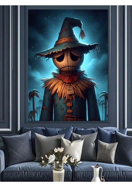 Üzgün Korkuluk Dekoratif Kanvas - Mdf Ahşap Tablo