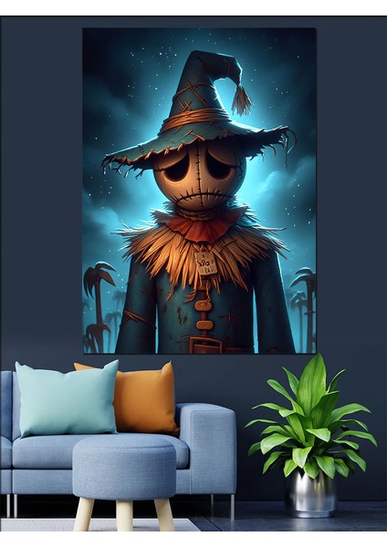 Üzgün Korkuluk Dekoratif Kanvas - Mdf Ahşap Tablo fırsatları