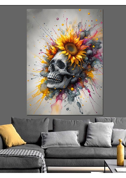 Kuru Kafa ve Çiçekler Dekoratif Kanvas - Mdf Ahşap Tablo fiyatları
