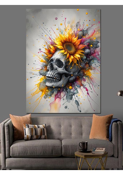 Kuru Kafa ve Çiçekler Dekoratif Kanvas - Mdf Ahşap Tablo modelleri