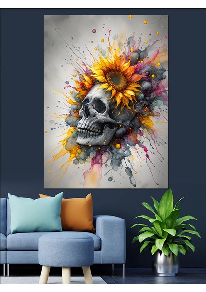 Kuru Kafa ve Çiçekler Dekoratif Kanvas - Mdf Ahşap Tablo fırsatları