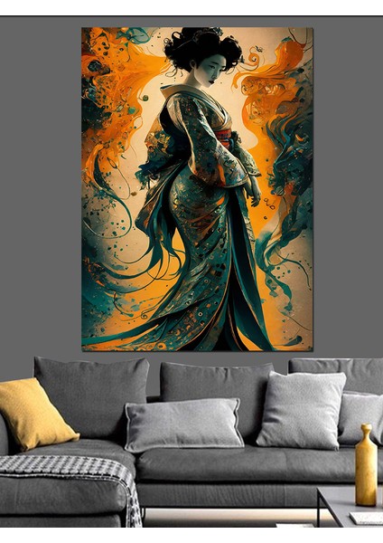 Japon Kadın Dekoratif Kanvas - Mdf Ahşap Tablo fiyatları