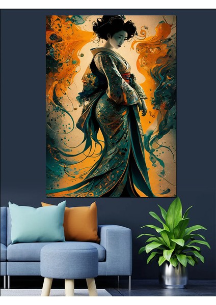 Japon Kadın Dekoratif Kanvas - Mdf Ahşap Tablo fırsatları