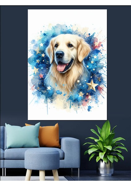 Yıldızlar ve Köpek Dekoratif Kanvas - Mdf Ahşap Tablo modelleri