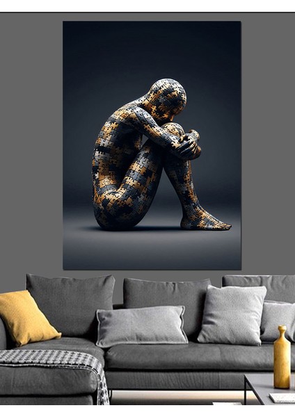 Puzzle Adam Dekoratif Kanvas - Mdf Ahşap Tablo