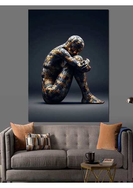 Puzzle Adam Dekoratif Kanvas - Mdf Ahşap Tablo