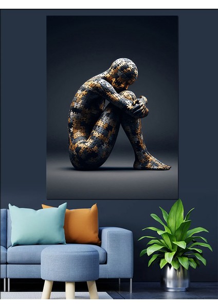 Puzzle Adam Dekoratif Kanvas - Mdf Ahşap Tablo