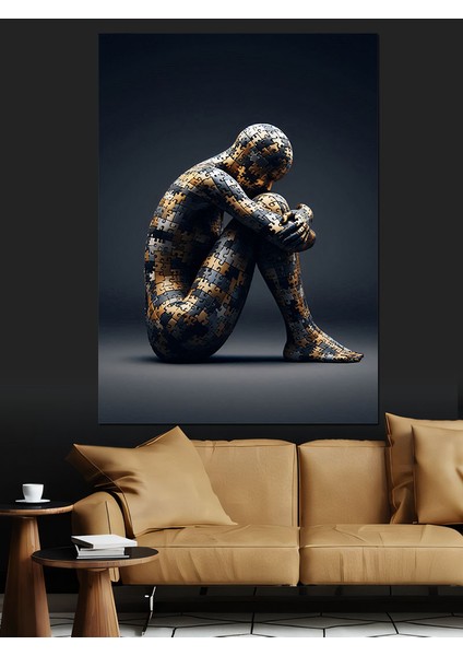 Puzzle Adam Dekoratif Kanvas - Mdf Ahşap Tablo