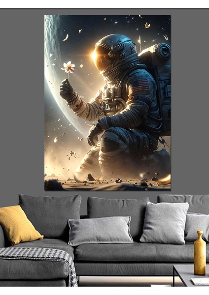 Amerikalı Astronot Dekoratif Kanvas - Mdf Ahşap Tablo modelleri