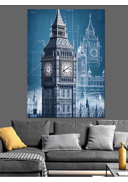 Big Ben Saat Kulesi Dekoratif Kanvas - Mdf Ahşap Tablo fiyatları