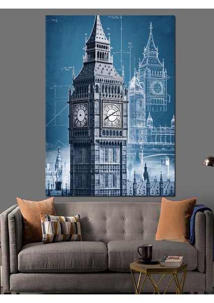 Big Ben Saat Kulesi Dekoratif Kanvas - Mdf Ahşap Tablo modelleri
