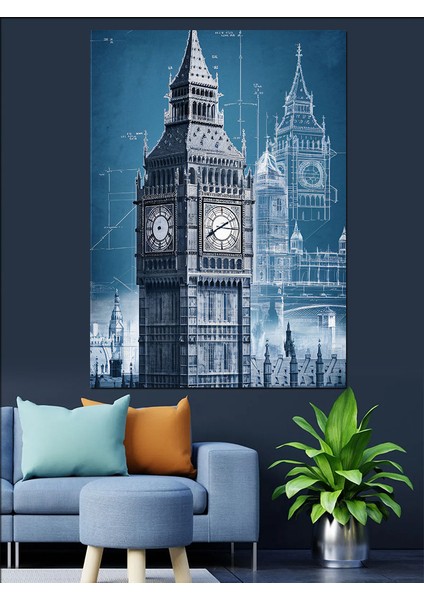 Big Ben Saat Kulesi Dekoratif Kanvas - Mdf Ahşap Tablo fırsatları
