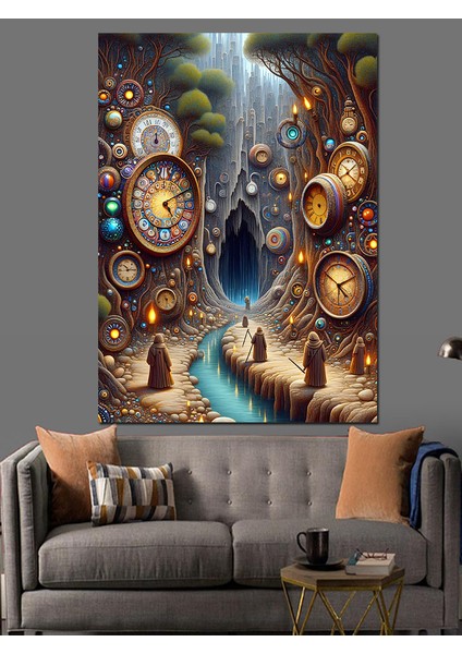 Zamana Yolculuk Dekoratif Kanvas - Mdf Ahşap Tablo