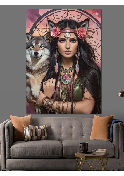 Kurtlar Kraliçesi Dekoratif Kanvas - Mdf Ahşap Tablo modelleri