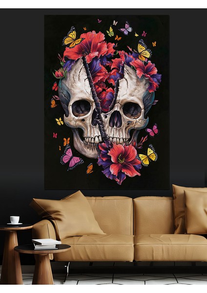 Kuru Kafa ve Çiçekler Dekoratif Kanvas - Mdf Ahşap Tablo fırsatları