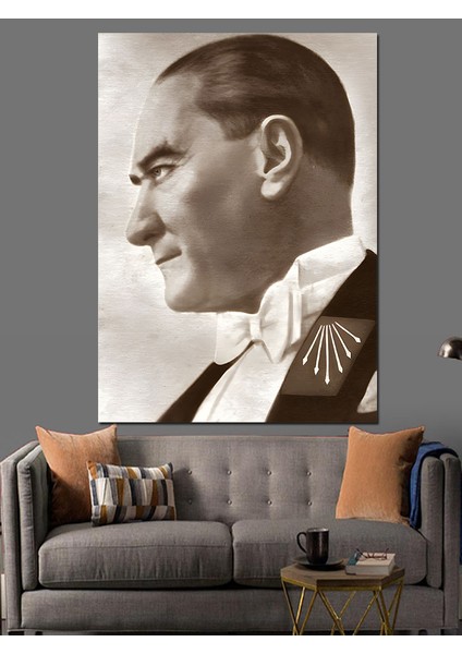 Mustafa Kemal Atatürk Dekoratif Kanvas - Mdf Ahşap Tablo
