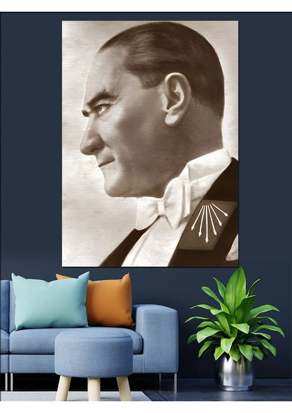 Mustafa Kemal Atatürk Dekoratif Kanvas - Mdf Ahşap Tablo