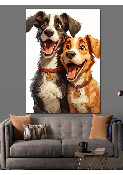 Dost Köpekler Dekoratif Kanvas - Mdf Ahşap Tablo modelleri