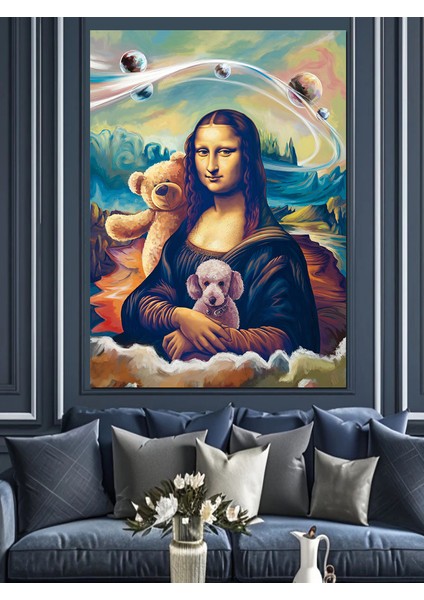 Pop Art Mona Lisa Dekoratif Kanvas - Mdf Ahşap Tablo