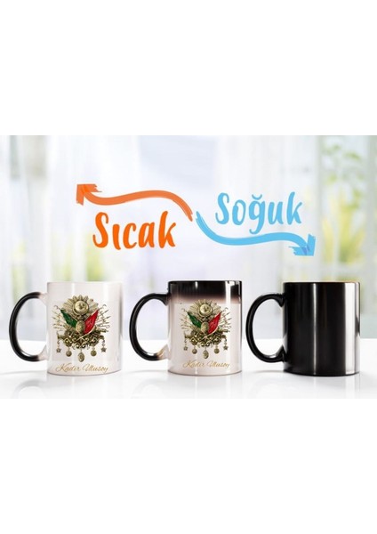 Kişiye Özel Osmanlı Tuğr Tasarımlı Kupa Bardak ve Retro Köstekli Cep Saati Hediye Seti fiyatları