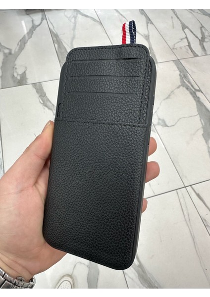 Apple iPhone 14 Pro Max Uyumlu Deri Kılıf Kartlıklı Kılıf Arkası Cüzdanlı Kılıf Kart Koymalı Kılıf Siyah modelleri