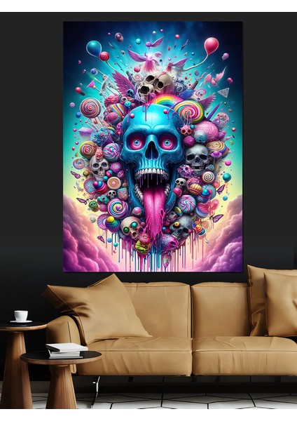 Mavi Kuru Kafa Dekoratif Kanvas - Mdf Ahşap Tablo fiyatları