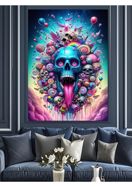 Mavi Kuru Kafa Dekoratif Kanvas - Mdf Ahşap Tablo modelleri