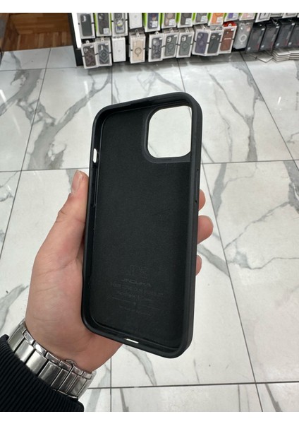 Apple iPhone 13 Uyumlu Deri Kılıf Kartlıklı Kılıf Arkası Cüzdanlı Kılıf Kart Koymalı Kılıf Siyah