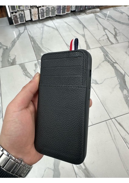 Apple iPhone 14 Uyumlu Deri Kılıf Kartlıklı Kılıf Arkası Cüzdanlı Kılıf Kart Koymalı Kılıf Siyah modelleri