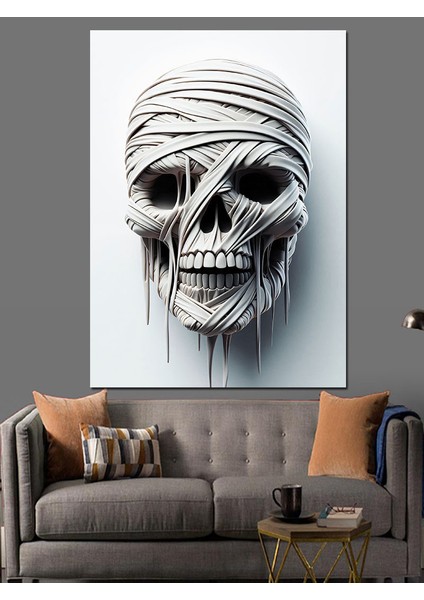 Mumya Iskelet Dekoratif Kanvas - Mdf Ahşap Tablo fiyatları