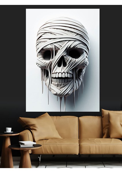 Mumya Iskelet Dekoratif Kanvas - Mdf Ahşap Tablo fırsatları