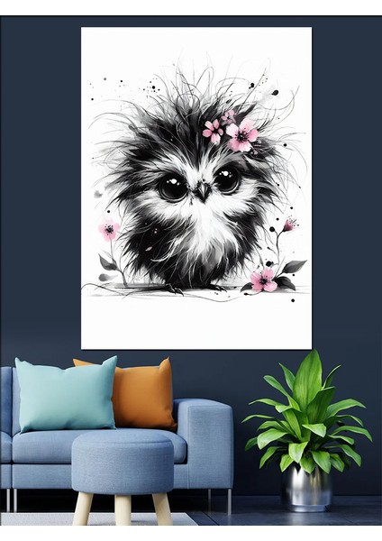 Sevimli Kuş Dekoratif Kanvas - Mdf Ahşap Tablo