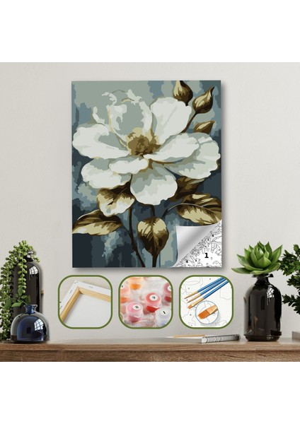Sayılarla Boyama Ahşap Çerçeveli Kasnaklı Tuval Seti Fırça Boya Dahil Çıtalı 40X50 cm